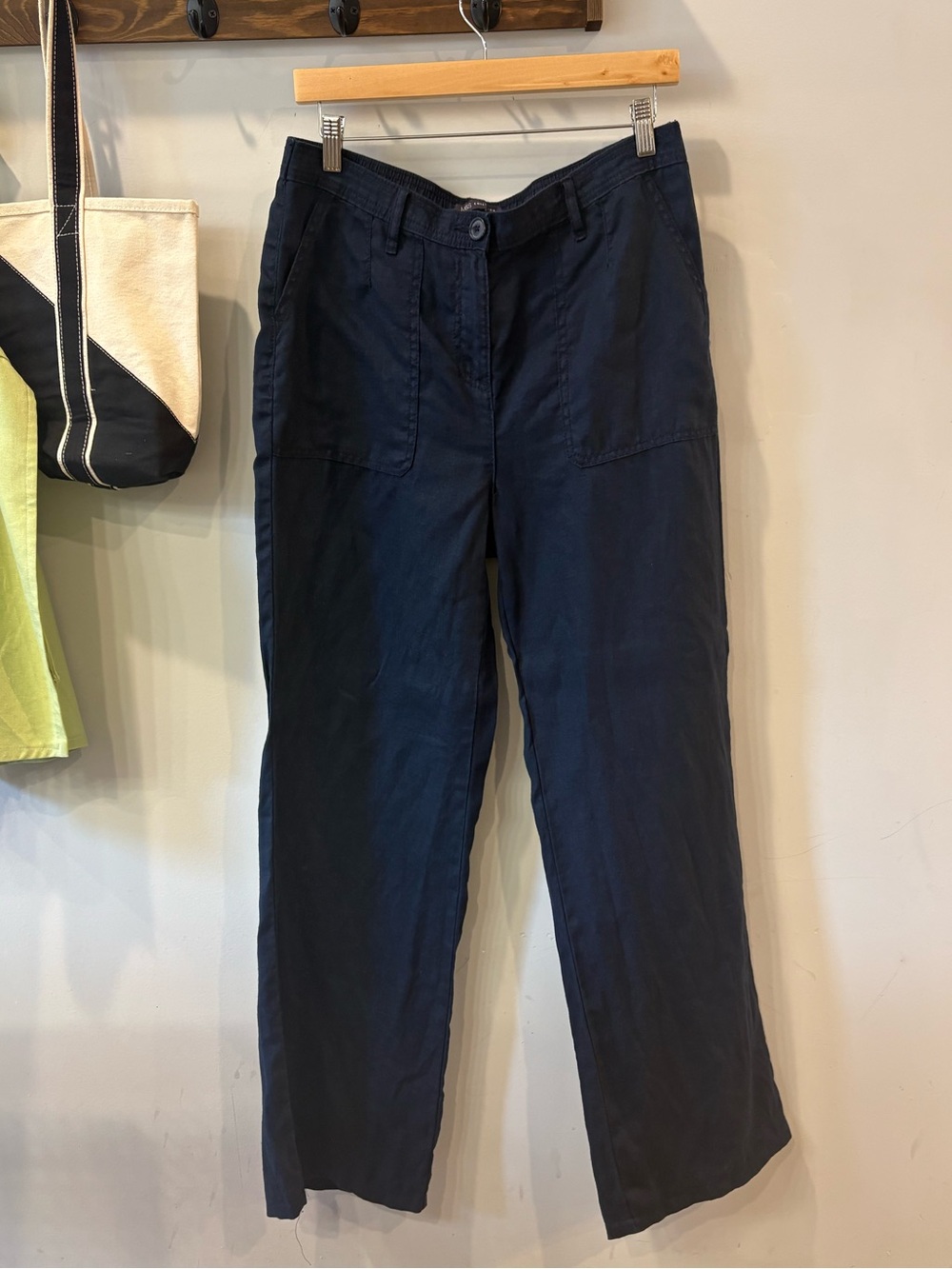 M&S Collection Navy Linen Pants - Picture 1 of 6